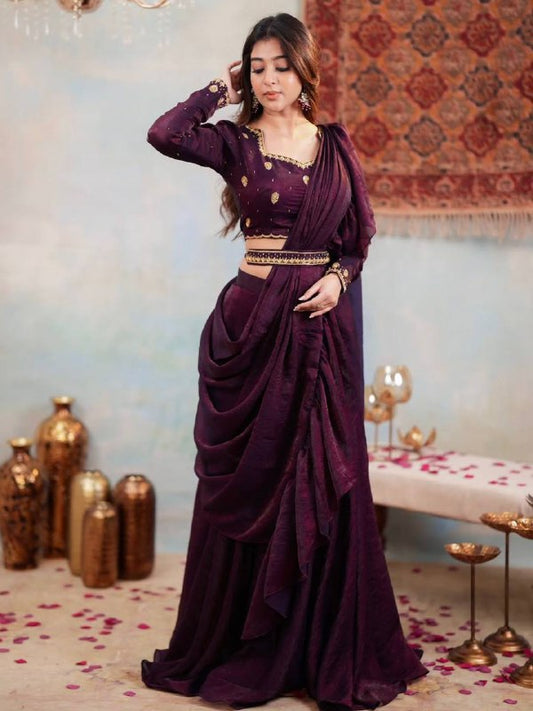 Love-Yatri Two Tone Fandy Silk Lahenga Choli