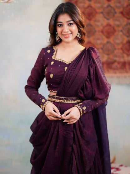 Love-Yatri Two Tone Fandy Silk Lahenga Choli