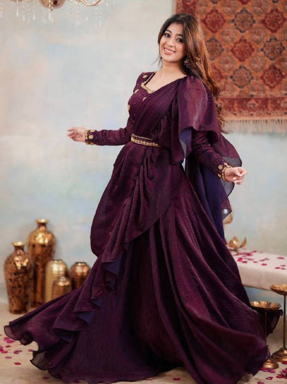 Love-Yatri Two Tone Fandy Silk Lahenga Choli