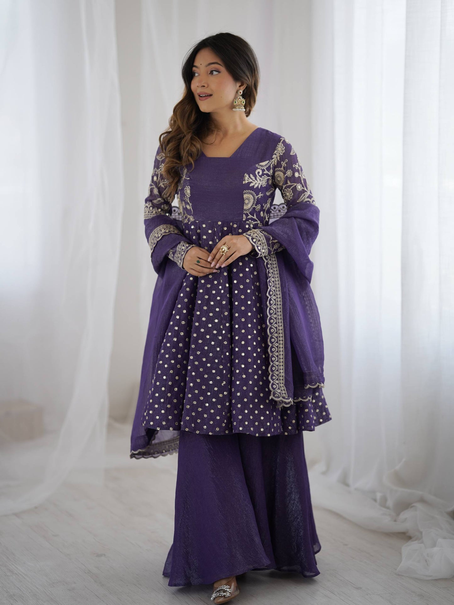 Pankhudi Embroidery Sequence Work Suit Set