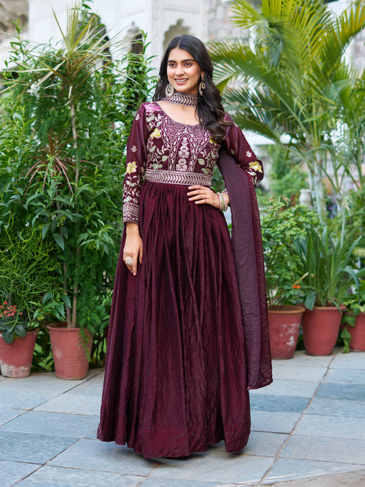 Akira Fendy silk Launching Long Gown