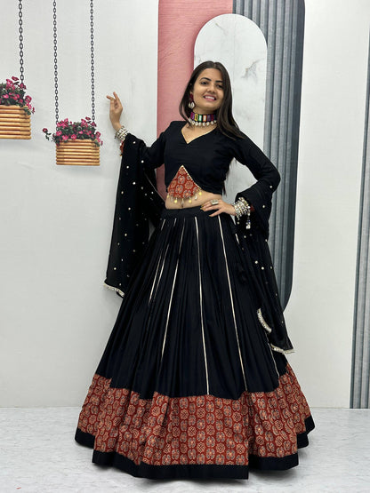 Nine-Night Queen's Fox Georgette Lehenga Choli
