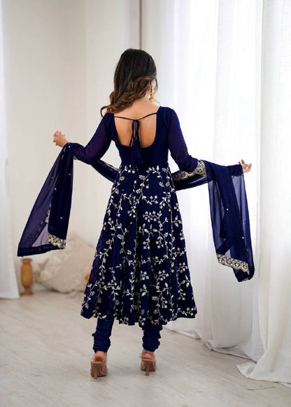 Rashi Blue Heavy Faux Georgette Pretty Anarkali Gown