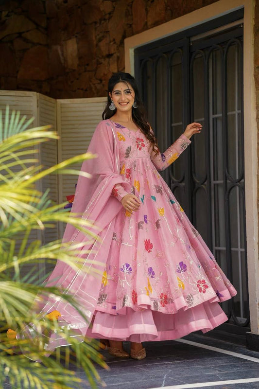 Pink Pari Jaipuri Beautifull Suit Set