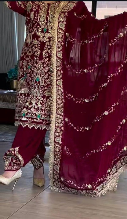 Nargis Fiza Natural Crep Dhoti Styles Suit