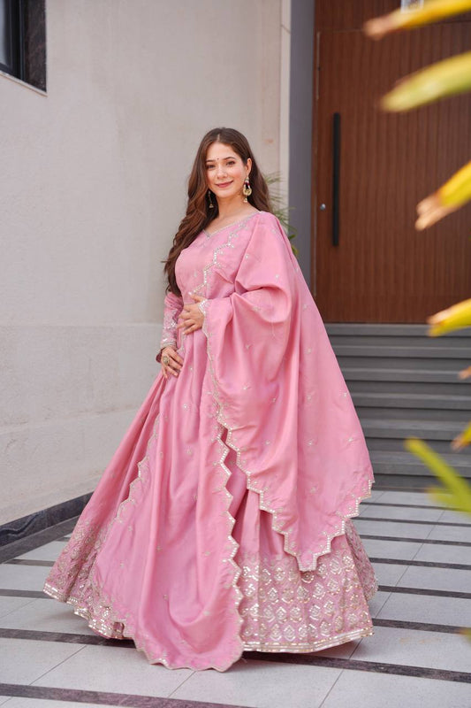 Ziya's Designer Party Wear Shimmer Silk Gown