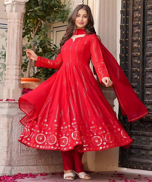 Diva's Designer Embroidered Georgette Anarkali Set