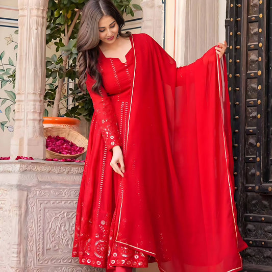 Diva's Designer Embroidered Georgette Anarkali Set
