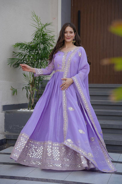 Sitara Crunchy Silk Designer Gown Set