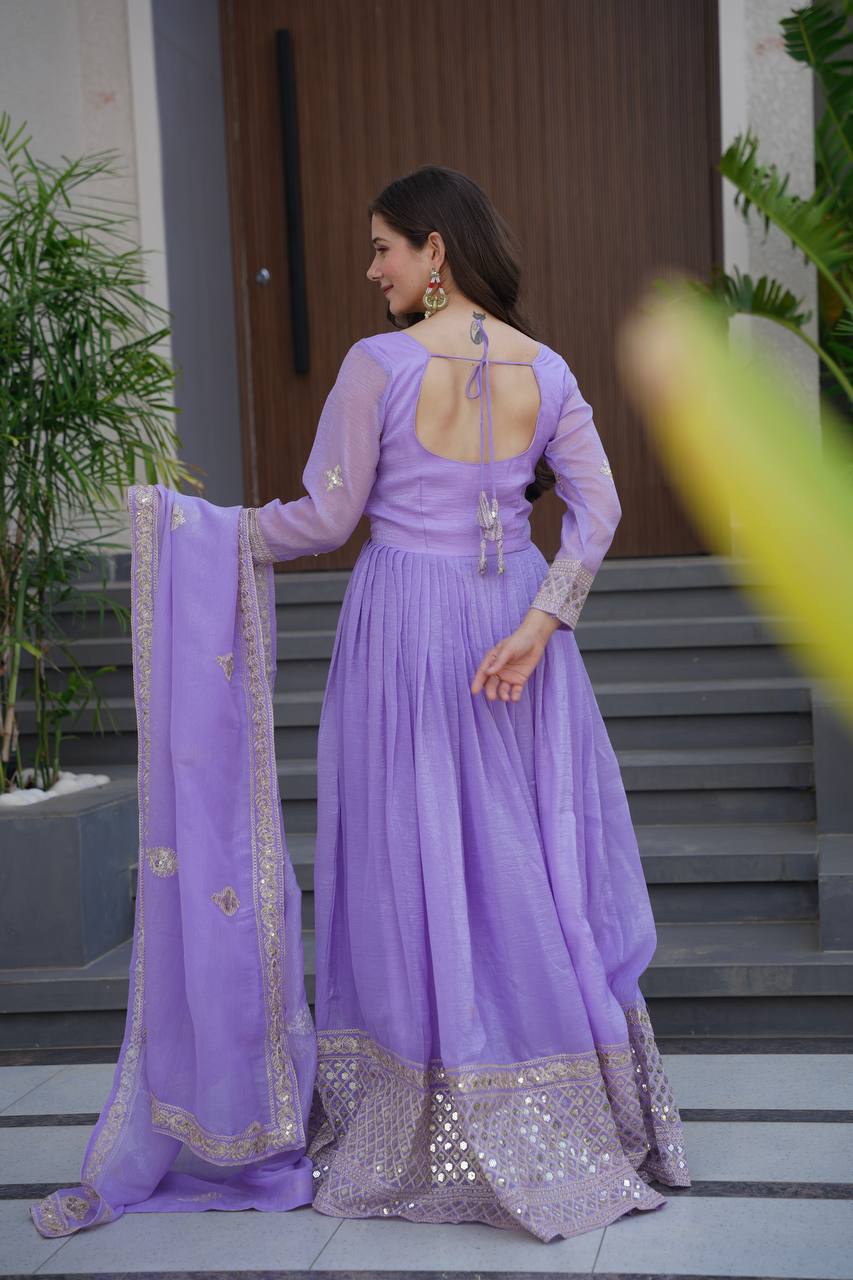 Sitara Crunchy Silk Designer Gown Set