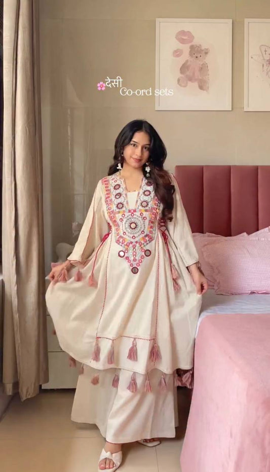 Zoya Premium Pure Khadi Coton Heavy Designer Co-ord Set