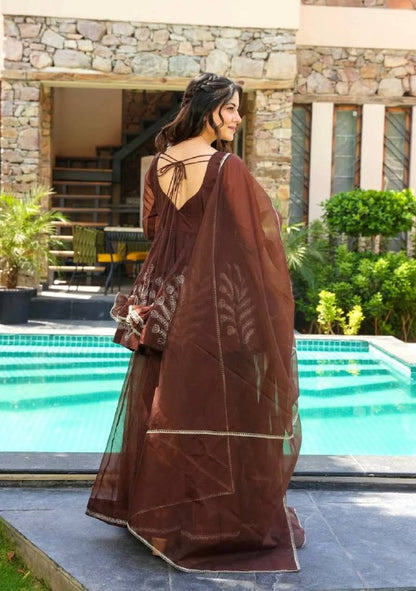 Afsana Brown Sharara Set