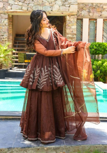 Afsana Brown Sharara Set