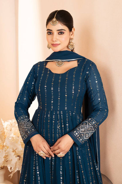 Neha Crafted Zarista Blue Anarkali Suit