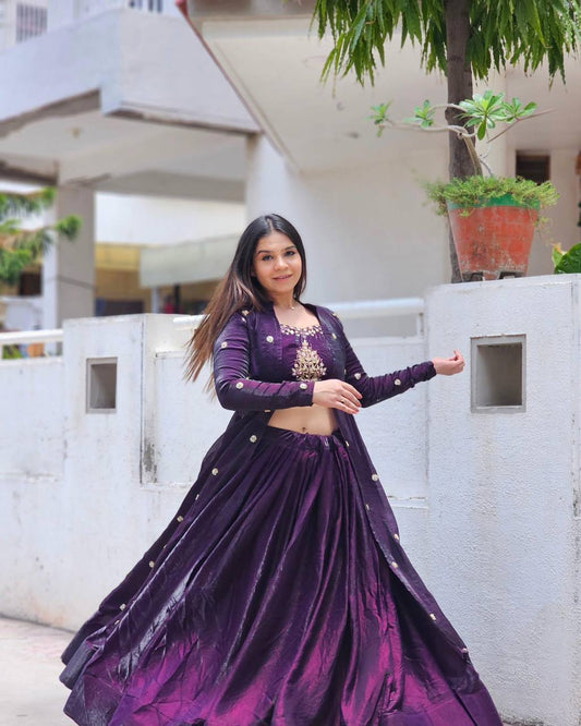 Jhanvi Royale Queen Modern Shrug Lehenga Set