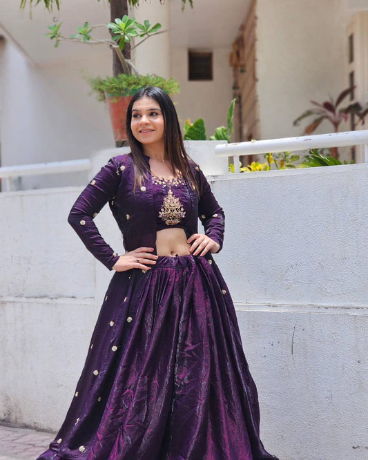 Jhanvi Royale Queen Modern Shrug Lehenga Set