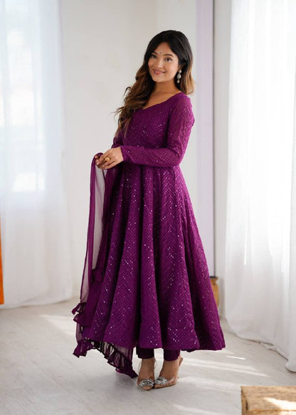RaniI Ruffled Flared Anarkali Set