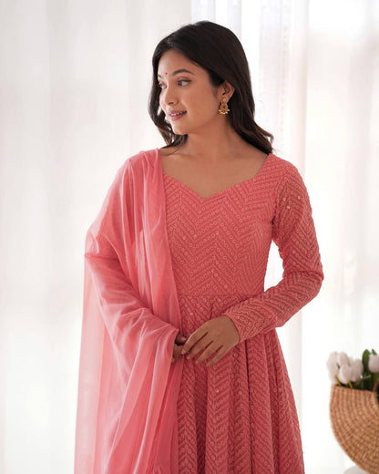 RaniI Ruffled Flared Anarkali Set