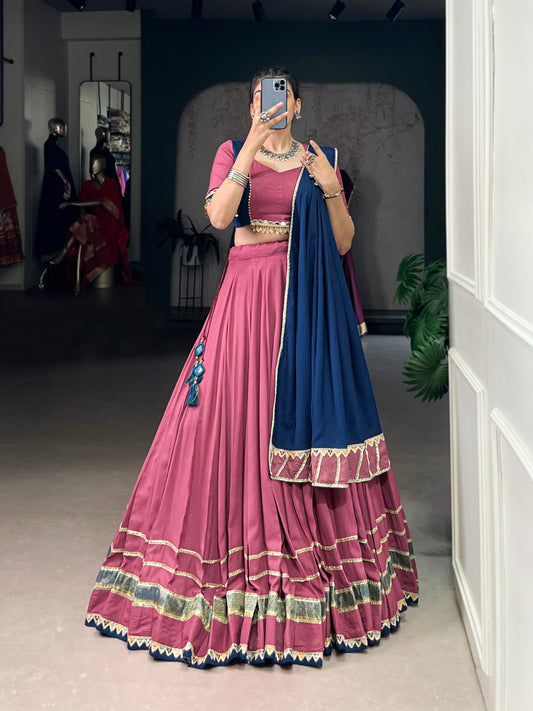 Trisha Wine Rayon Lehenga with Lovely Blue Dupatta