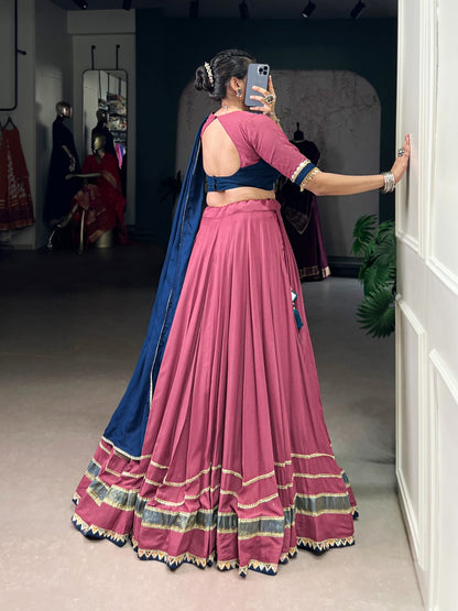 Trisha Wine Rayon Lehenga with Lovely Blue Dupatta