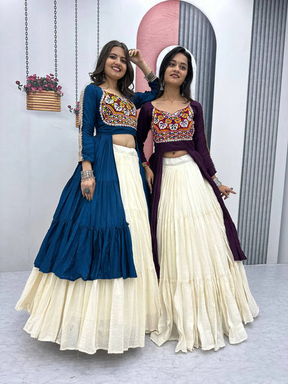 Kutchi Embroidered Crop Top Navratri & Festive Designer Set Regular