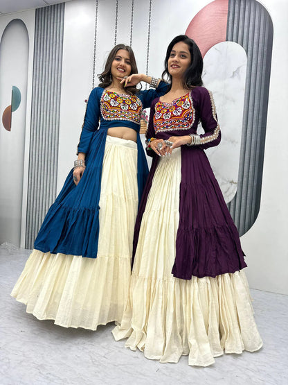 Kutchi Embroidered Crop Top Navratri & Festive Designer Set Regular