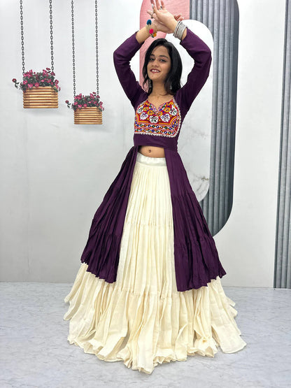 Kutchi Embroidered Crop Top Navratri & Festive Designer Set Regular