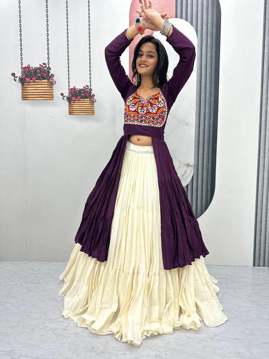 Kutchi Embroidered Crop Top Navratri & Festive Designer Set Regular