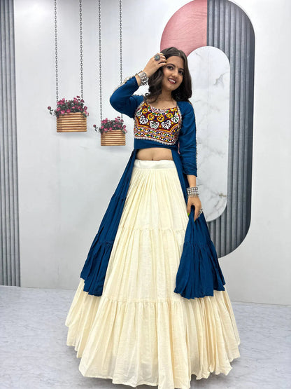 Kutchi Embroidered Crop Top Navratri & Festive Designer Set Regular