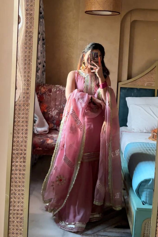Zeenat Party Wear Traditionl Sharara Suit