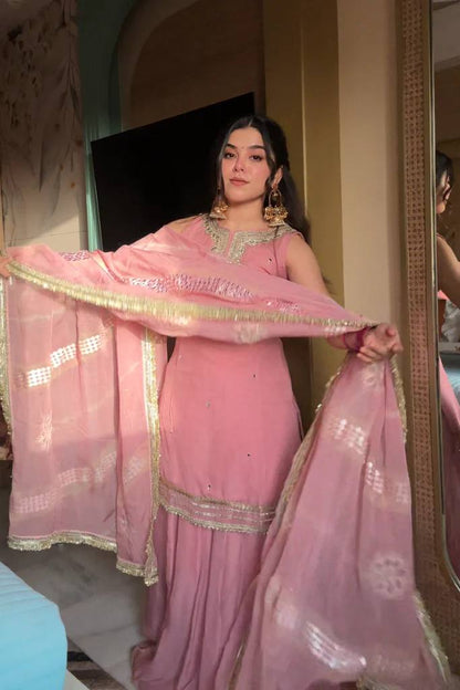 Zeenat Party Wear Traditionl Sharara Suit