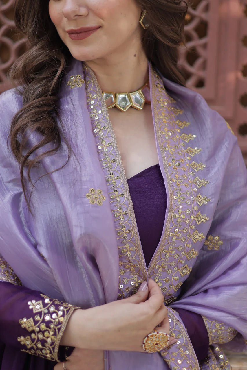Venila Gold Crush Georgette Designer Gown